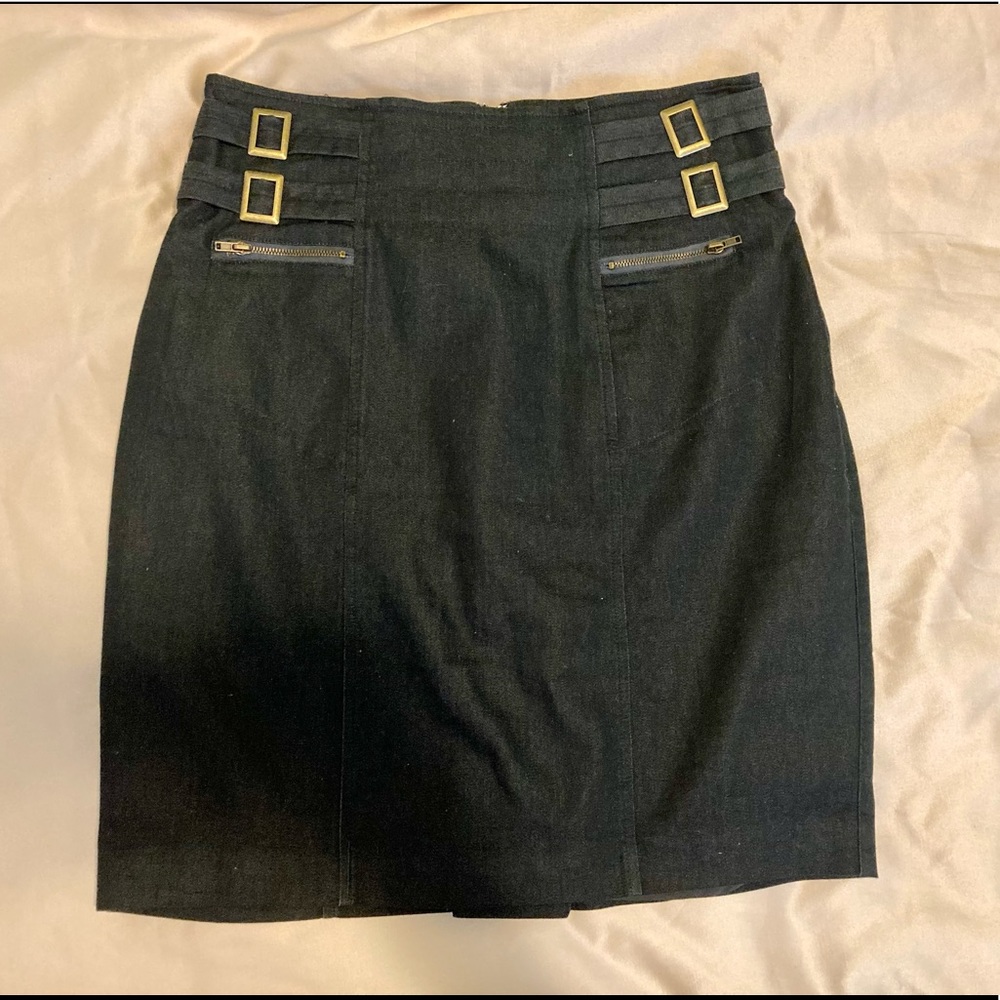 Denim pencil skirt